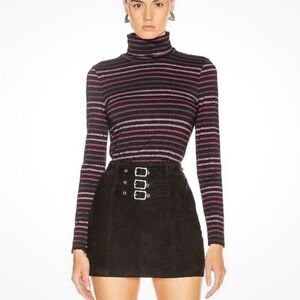 Veronica Beard Black and Purple metallic stripe
Audrey turtleneck.